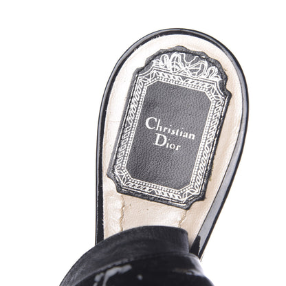 Christian Dior Patent Ankle Wrap Flats 37 Black 7 of 9