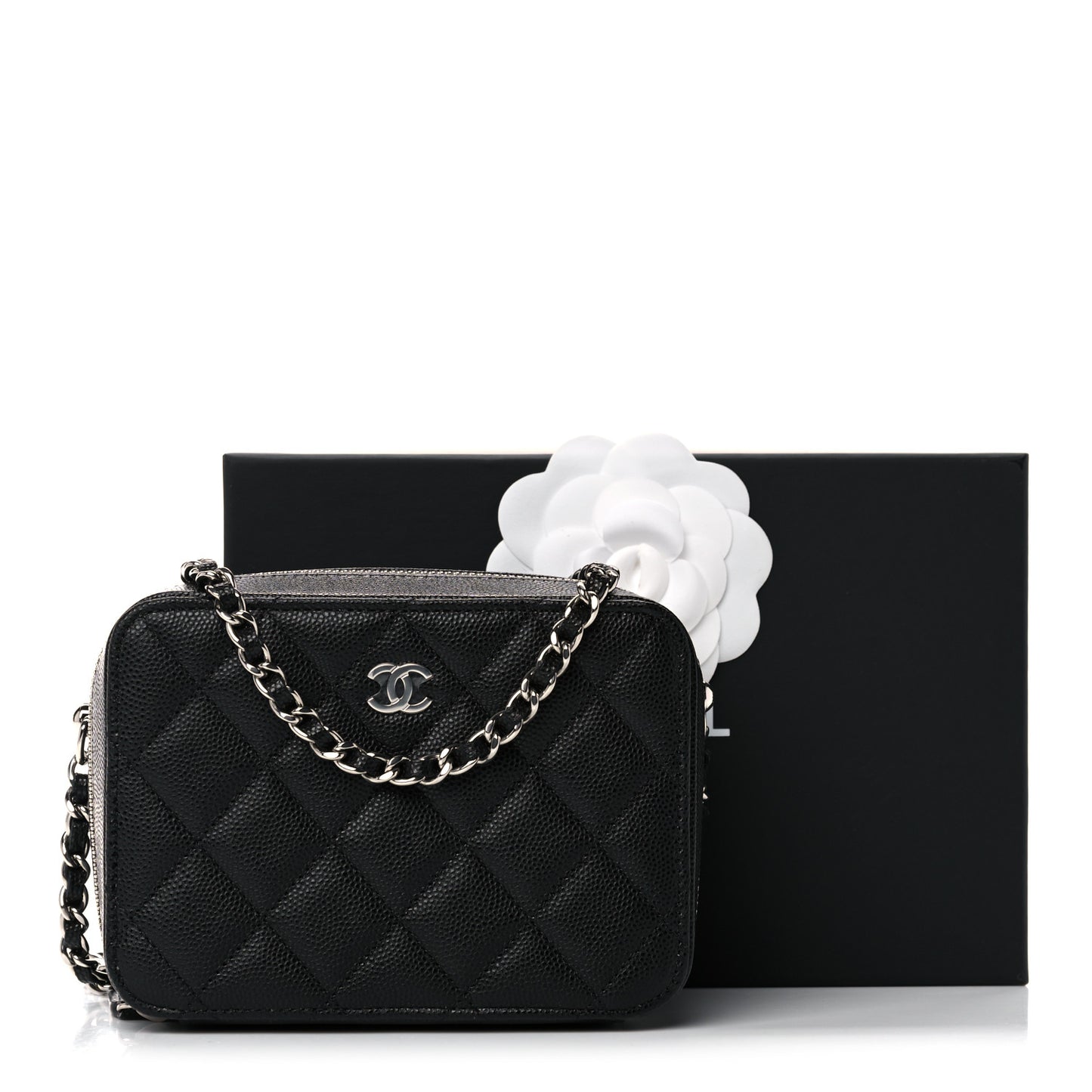 Caviar Quilted Camera Bag Black