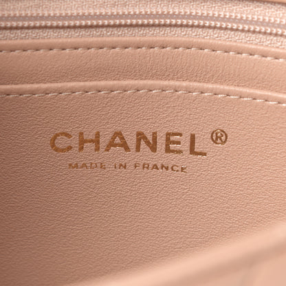 Chanel Lambskin Quilted Mini Top Handle Rectangular Flap Beige 6 of 11
