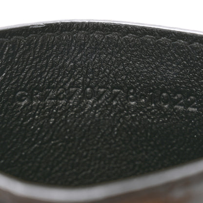 Saint Laurent Calfskin Crocodile Embossed Monogram Credit Card Case Black 7 of 7