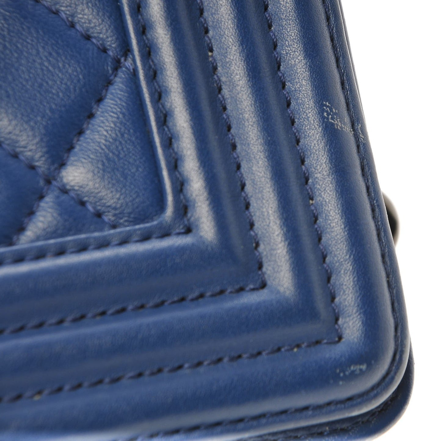 Calfskin Quilted Medium Boy Flap Blue