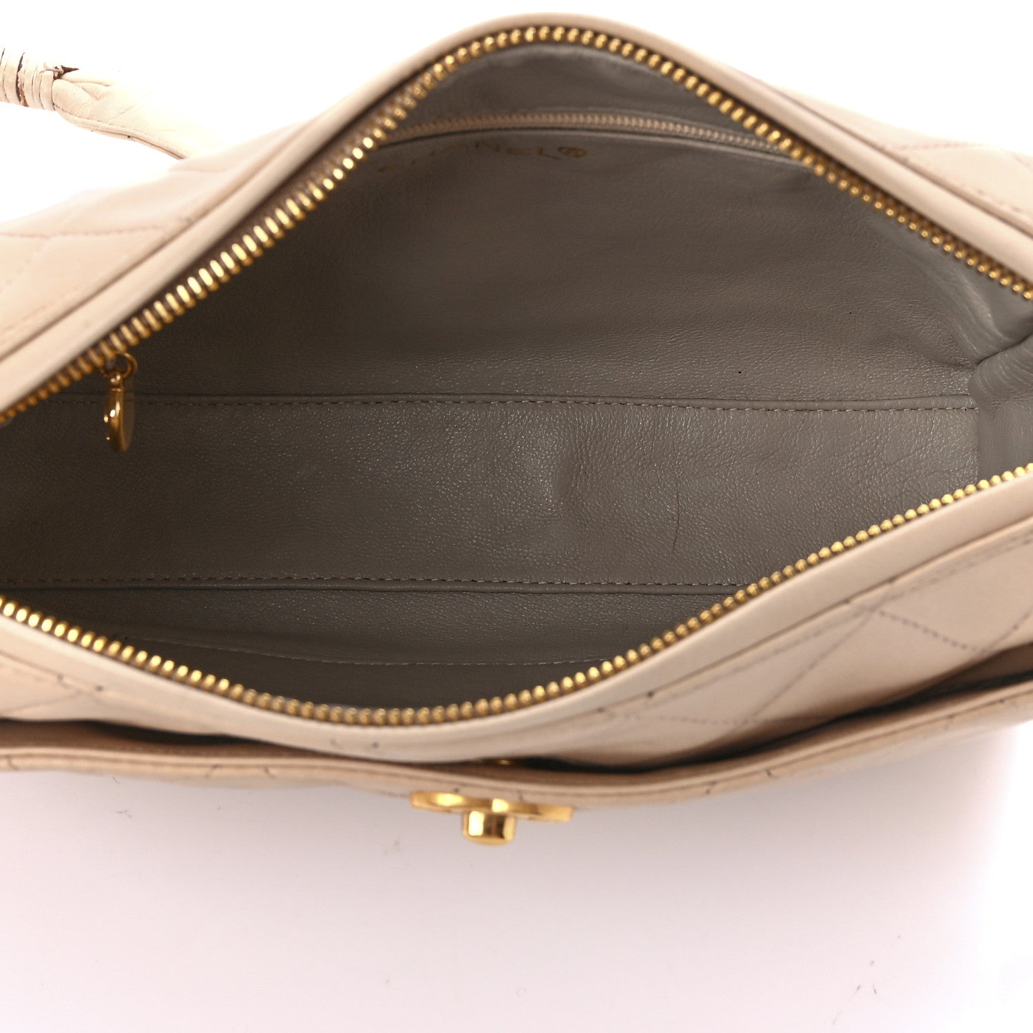 Chanel Lambskin Quilted Shoulder Bag Beige 5 of 10