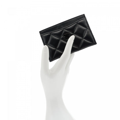 Chanel Lambskin Quilted Card Holder So Black 2 of 9