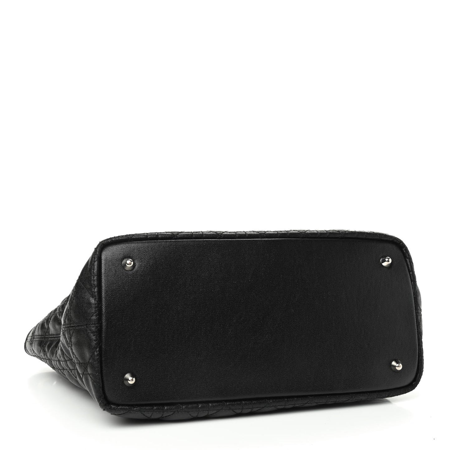 Coated Canvas Cannage Small Panarea Tote Black