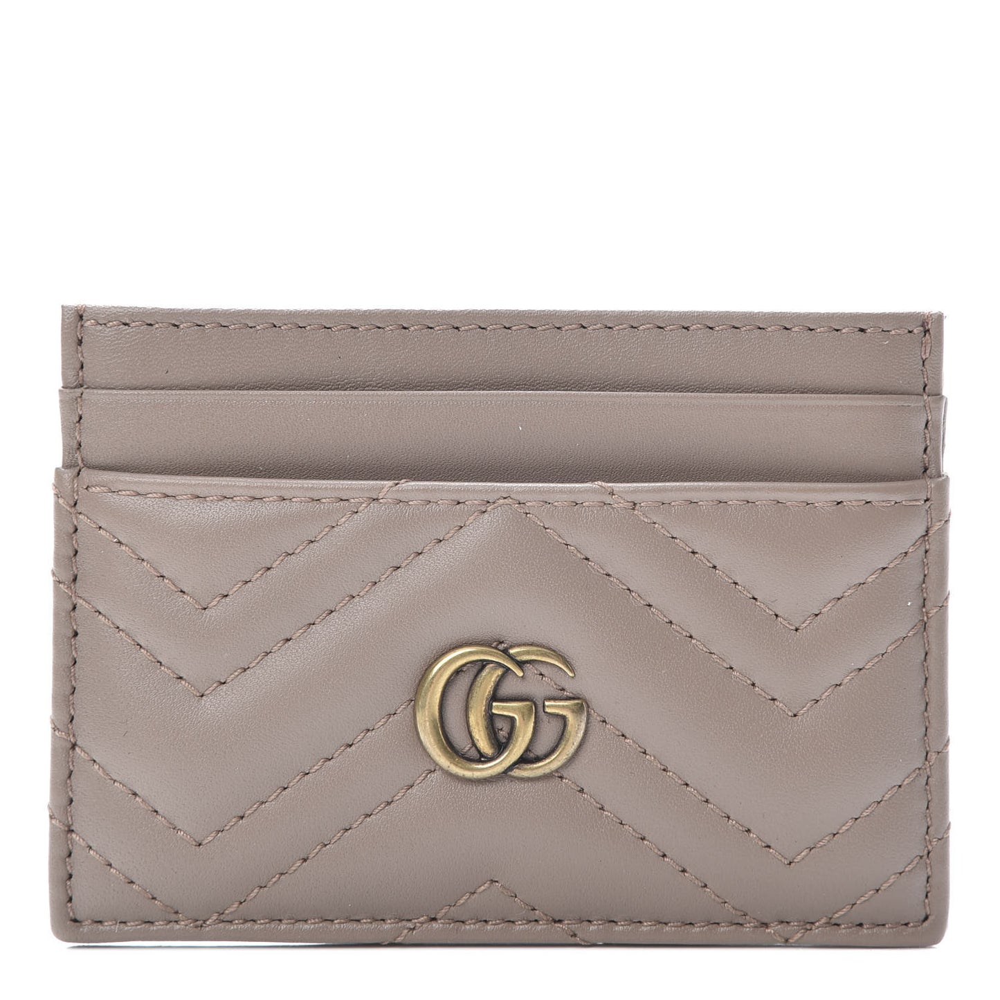Calfskin Matelasse GG Marmont Card Holder Porcelain Rose