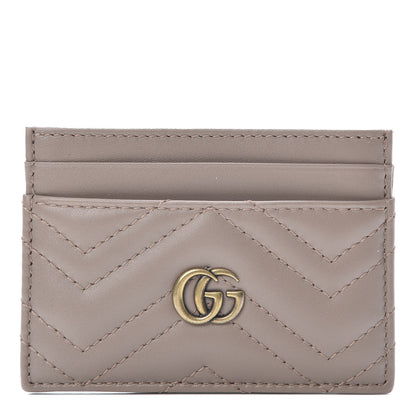 Gucci Calfskin Matelasse GG Marmont Card Holder Porcelain Rose 1 of 7