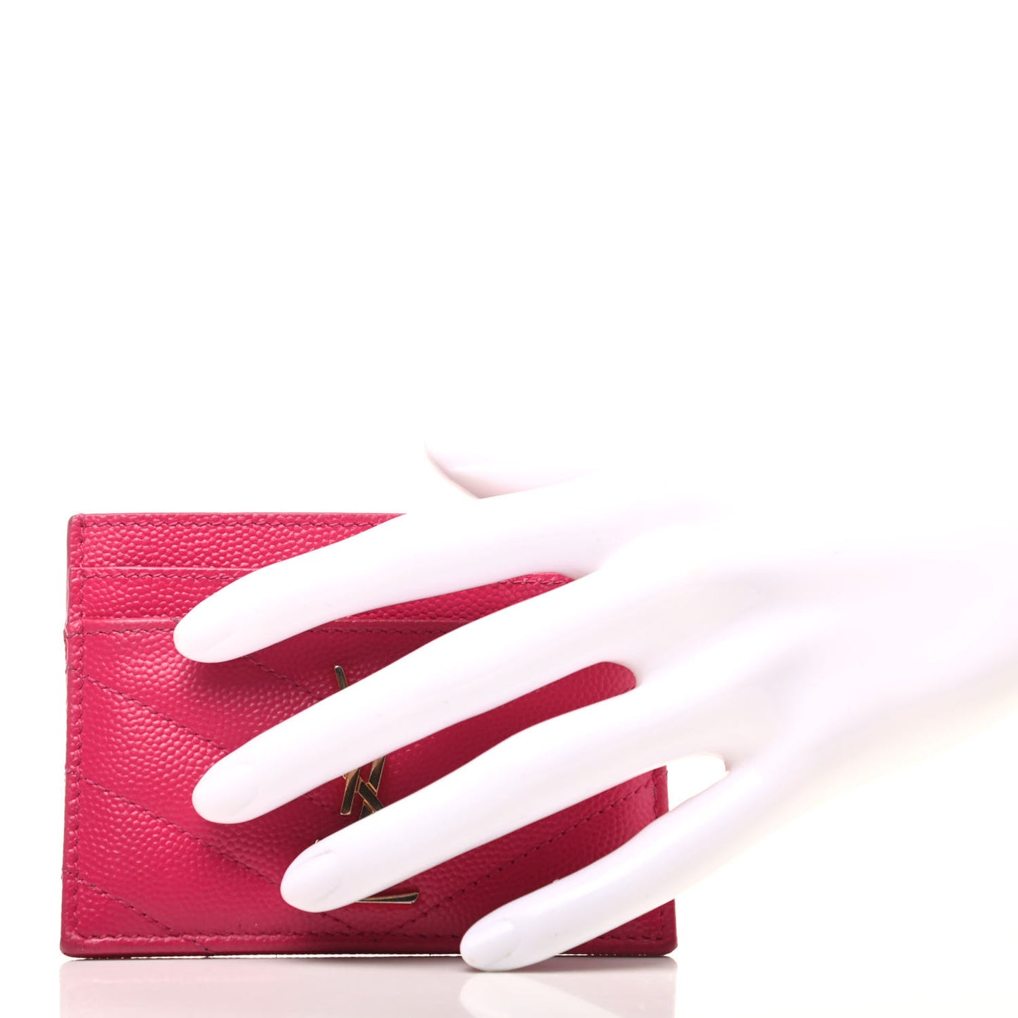 Grain De Poudre Matelasse Chevron Monogram Credit Card Case Bubblegum