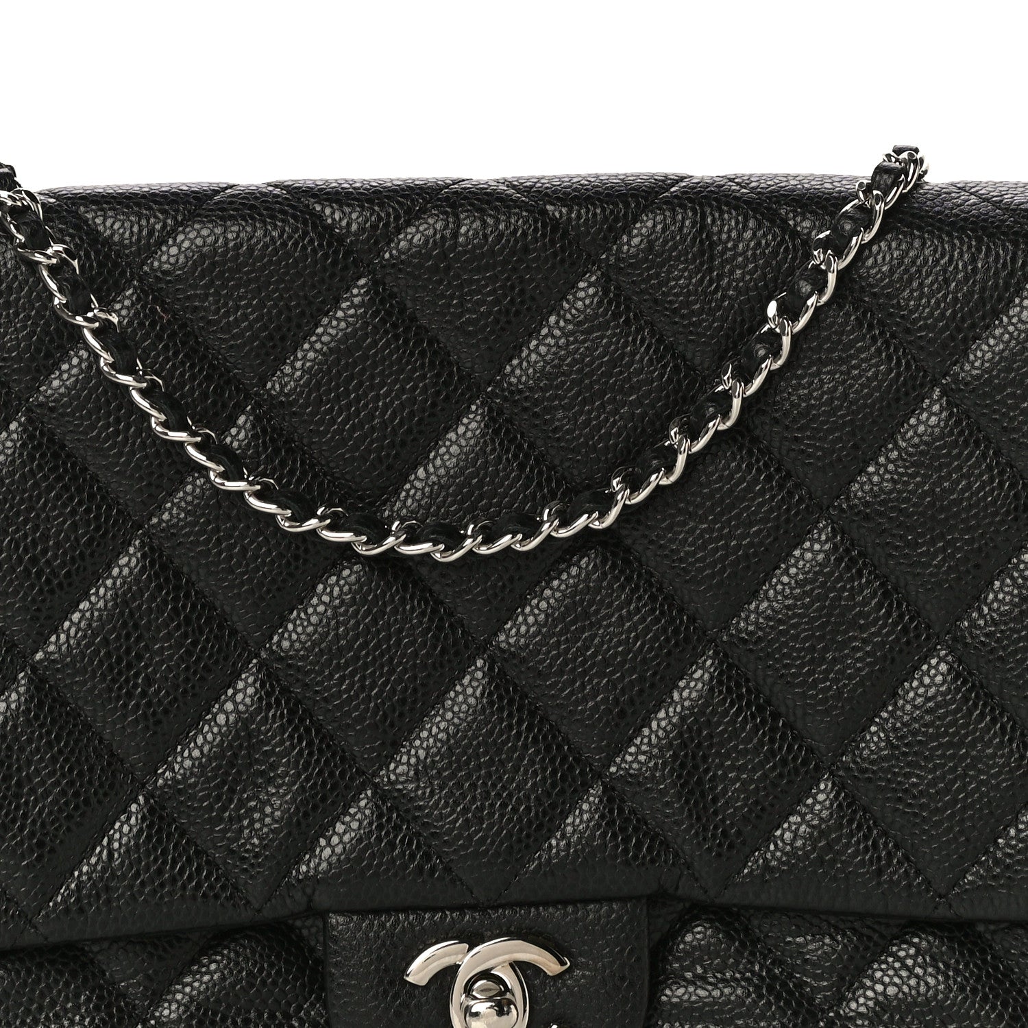 Chanel Caviar Quilted Clutch With Chain Flap Black 8 of 17