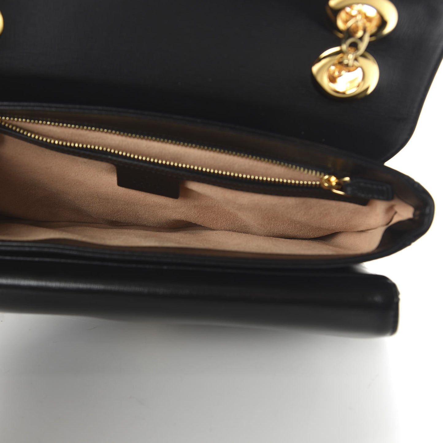 Azalea Calfskin Small Marina Chain Shoulder Bag Black