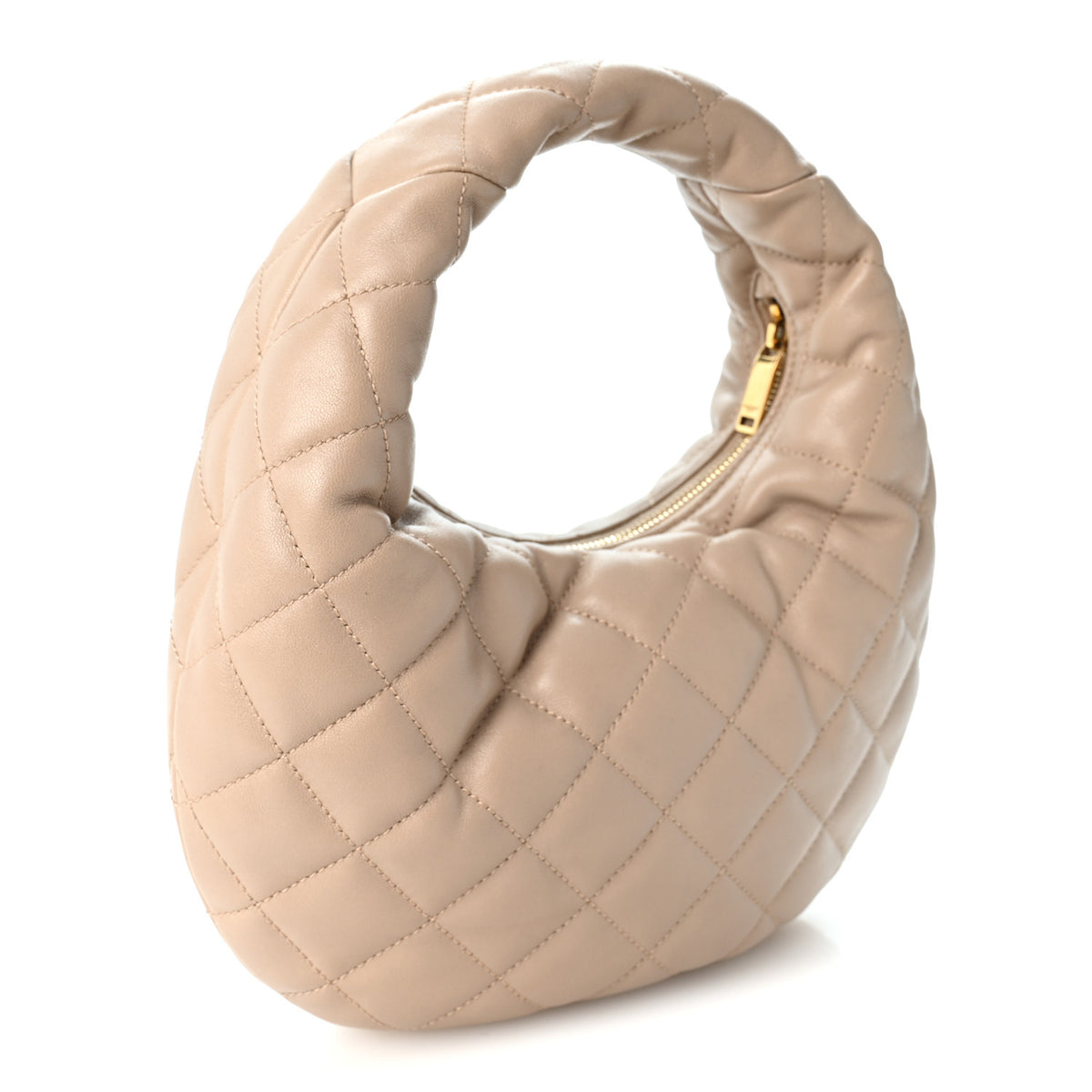 Lambskin Quilted Icarino Bag Dark Beige