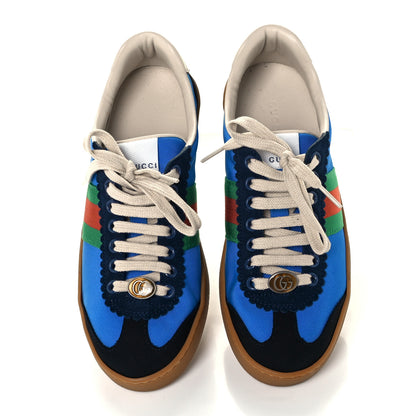 Gucci Nylon Suede Web Womens G74 Sneakers 37 Black Bright Splash 5 of 11