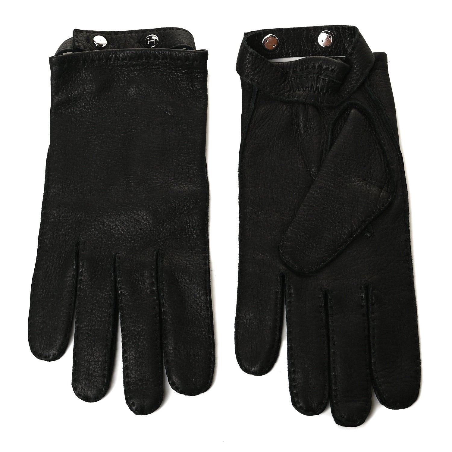Hermes Calfskin Gloves 9 Black 1 of 4
