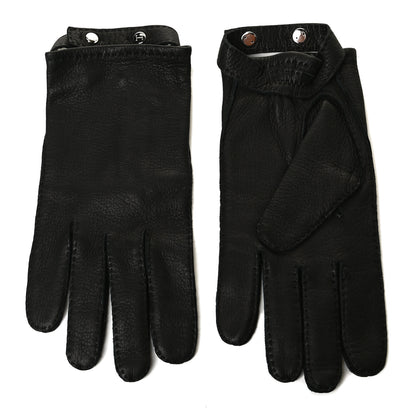 Hermes Calfskin Gloves 9 Black 1 of 4