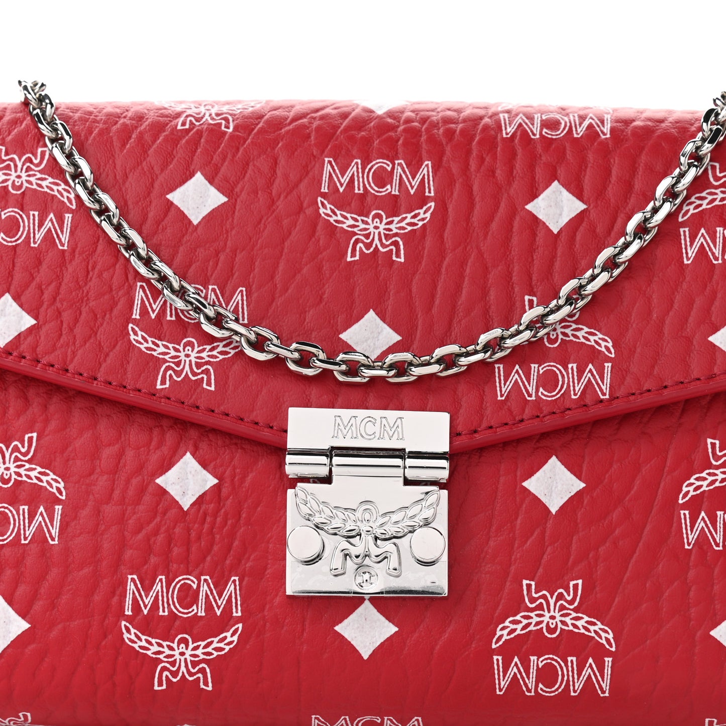 Visetos Monogram Medium Millie Crossbody Bag Ruby Red