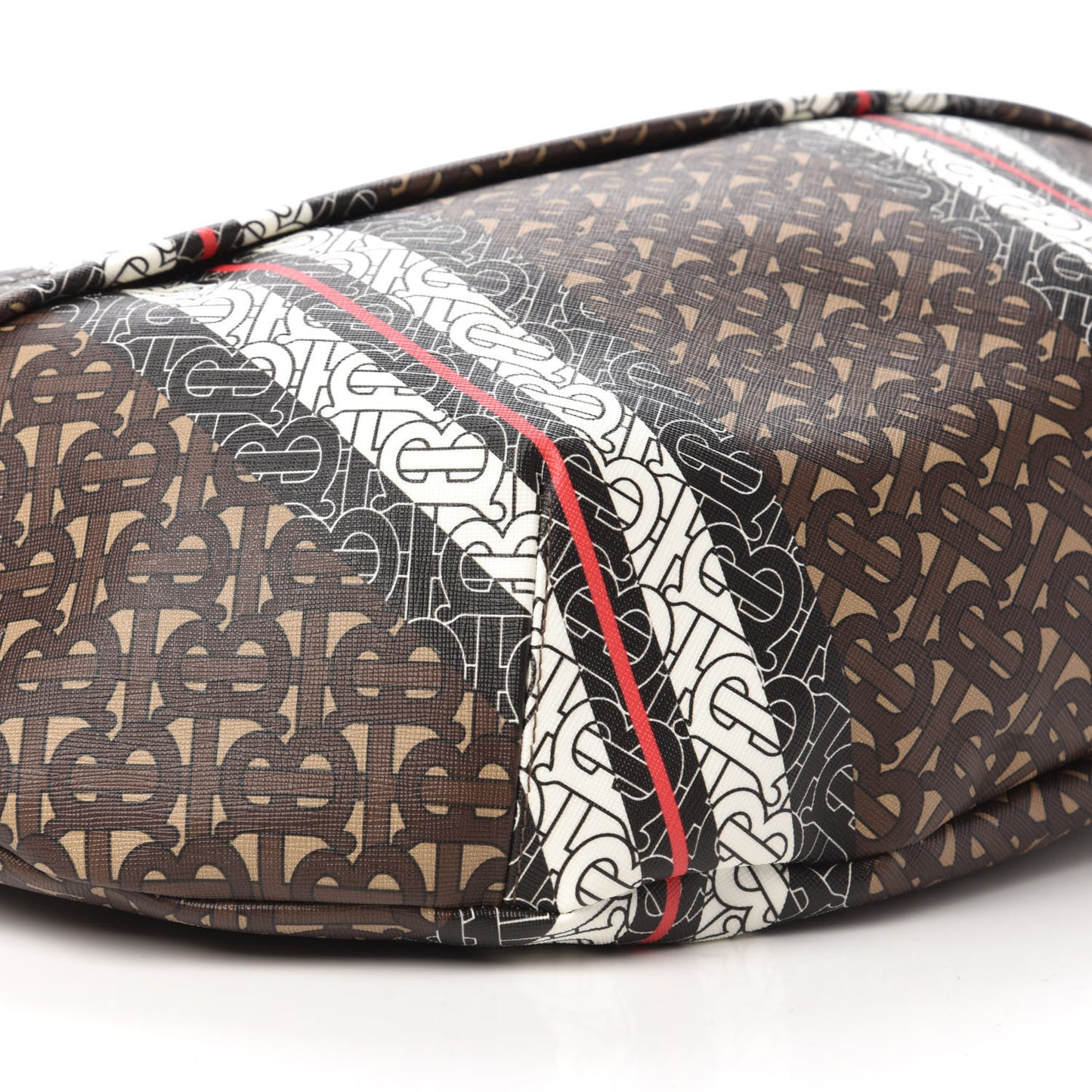 E-Canvas Monogram Stripe XL Sonny Bum Bag Bridle Brown