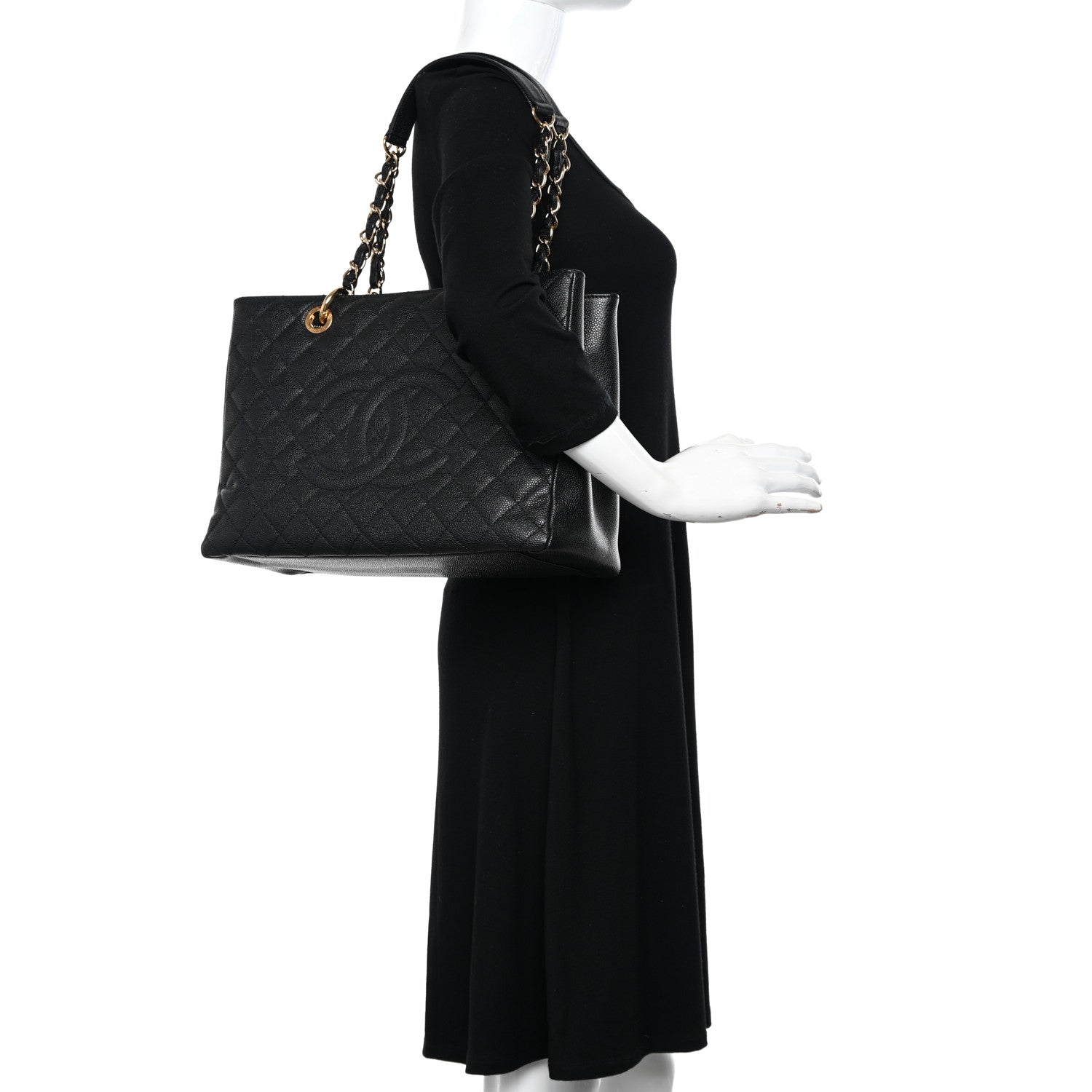 Chanel Caviar Quilted Grand Shopping Tote GST Black 2 of 11
