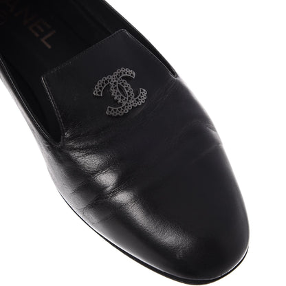 Chanel Lambskin CC Loafers 36.5 Black 11 of 13