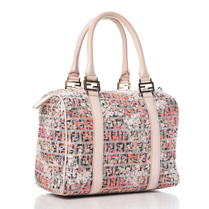 Fendi Zucchino Vitello Floral Forever Boston Rosa Papaya Rosa Confetto 3 of 16