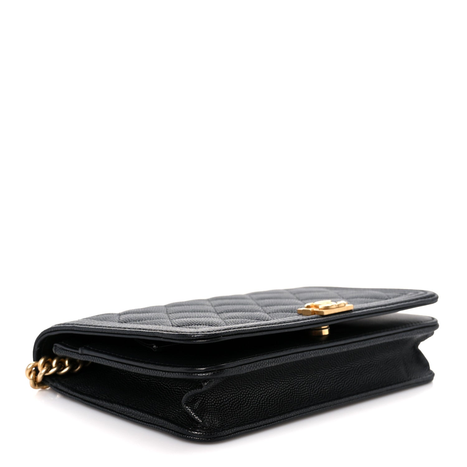 Chanel Caviar Quilted Boy Wallet On Chain WOC Black 4 of 13