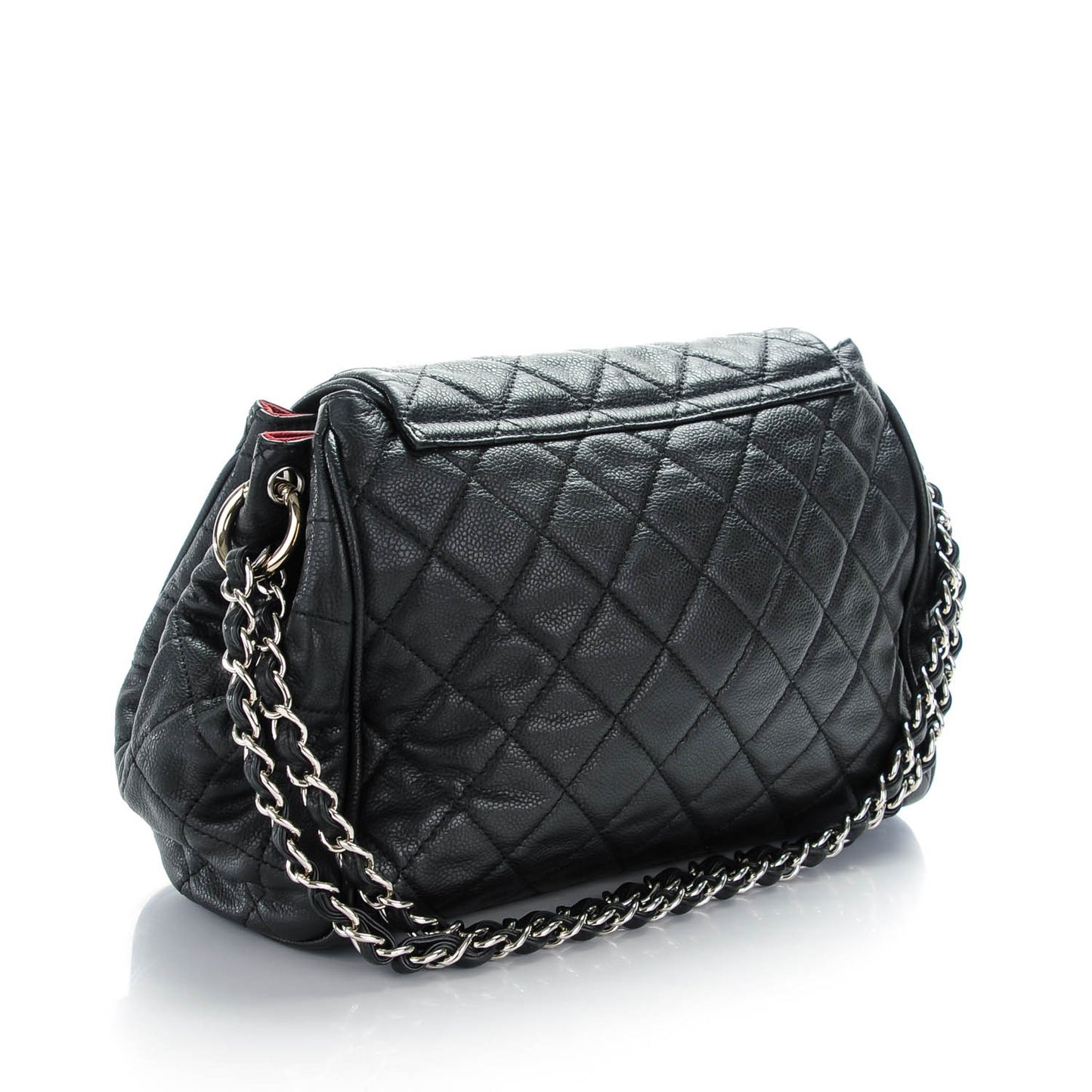 Caviar Quilted Timeless Accordion Flap Black