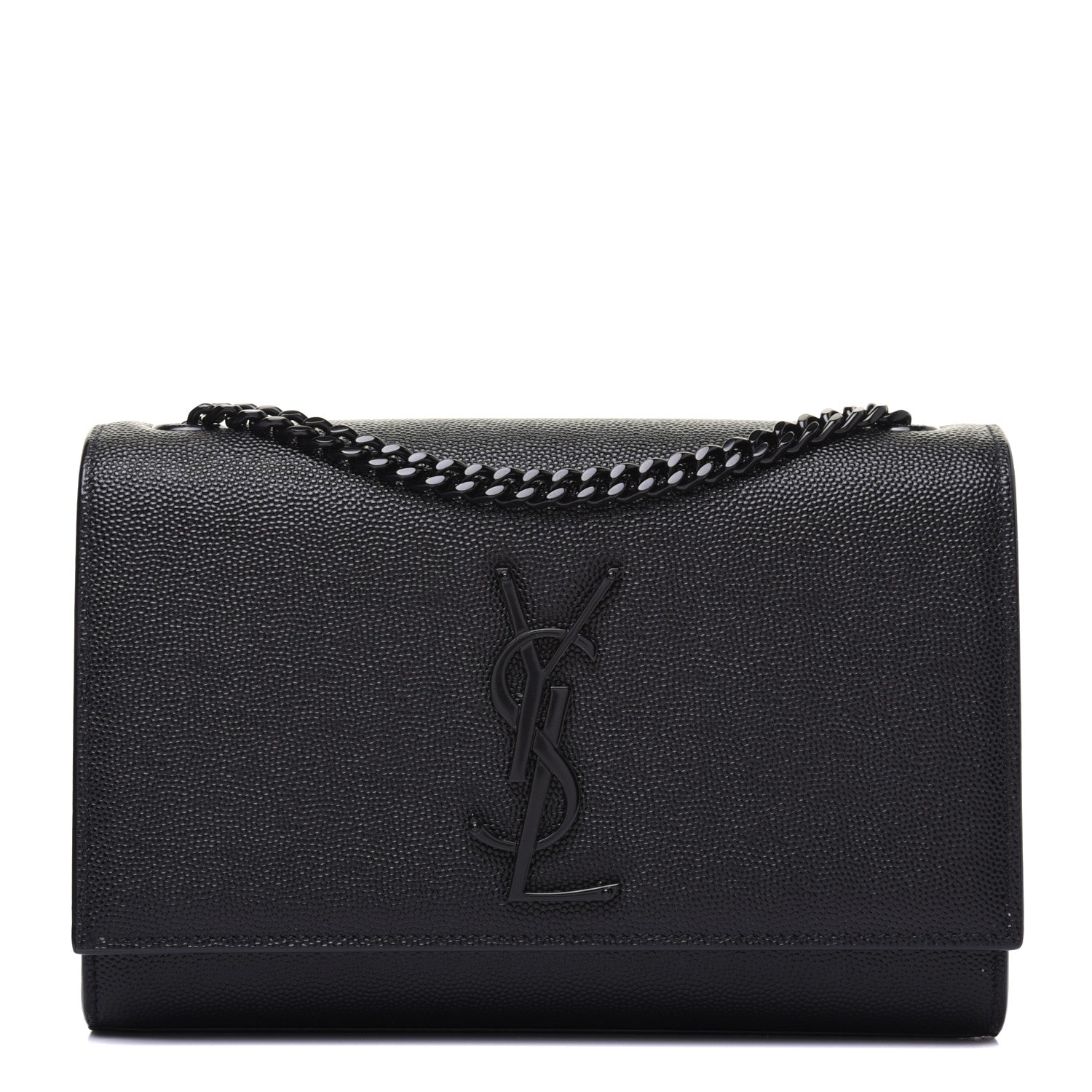 Saint Laurent Grain De Poudre Small Monogram Kate Satchel Black 1 of 16
