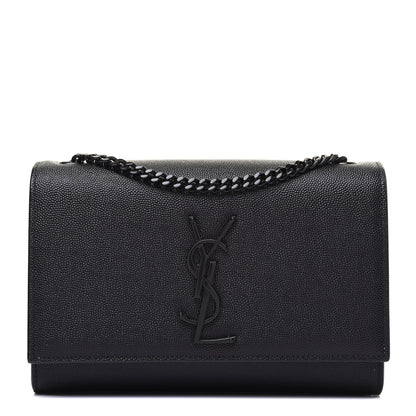 Saint Laurent Grain De Poudre Small Monogram Kate Satchel Black 1 of 16