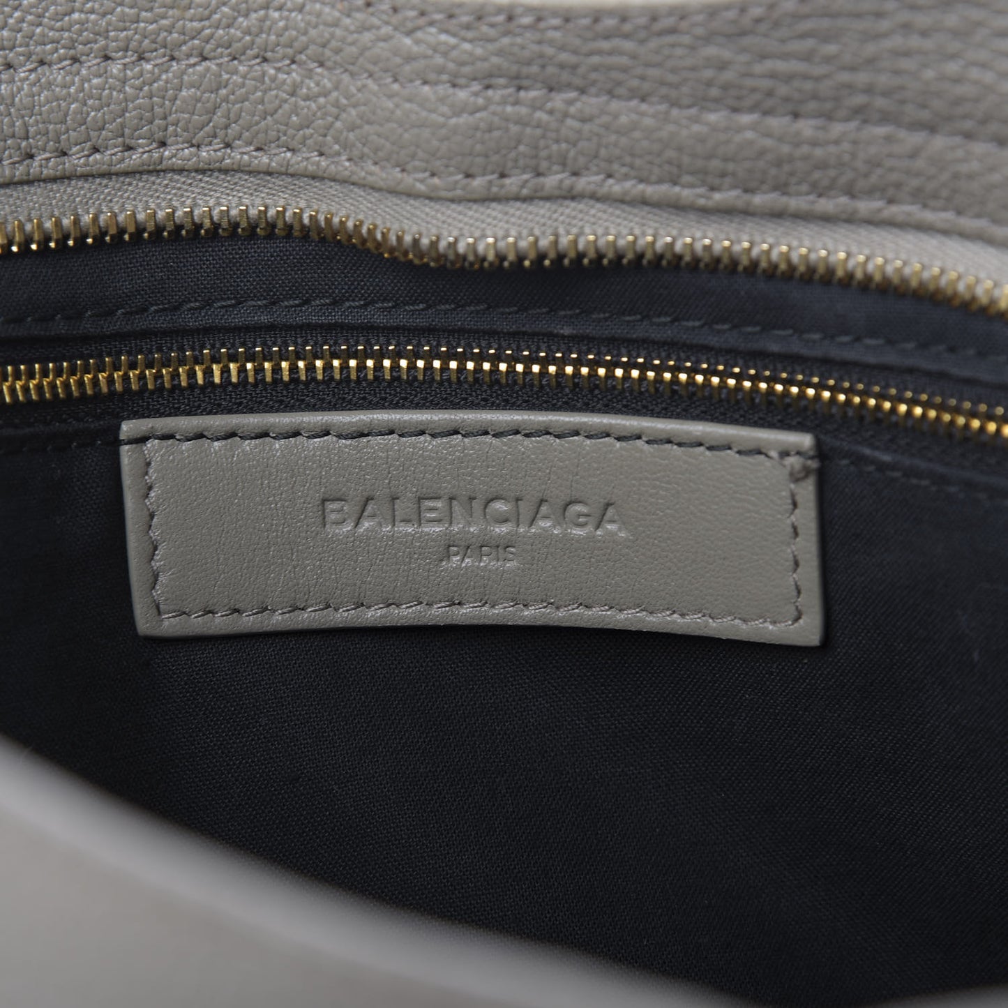 Chevre Gold Metallic Edge Hardware City Gris Taupe