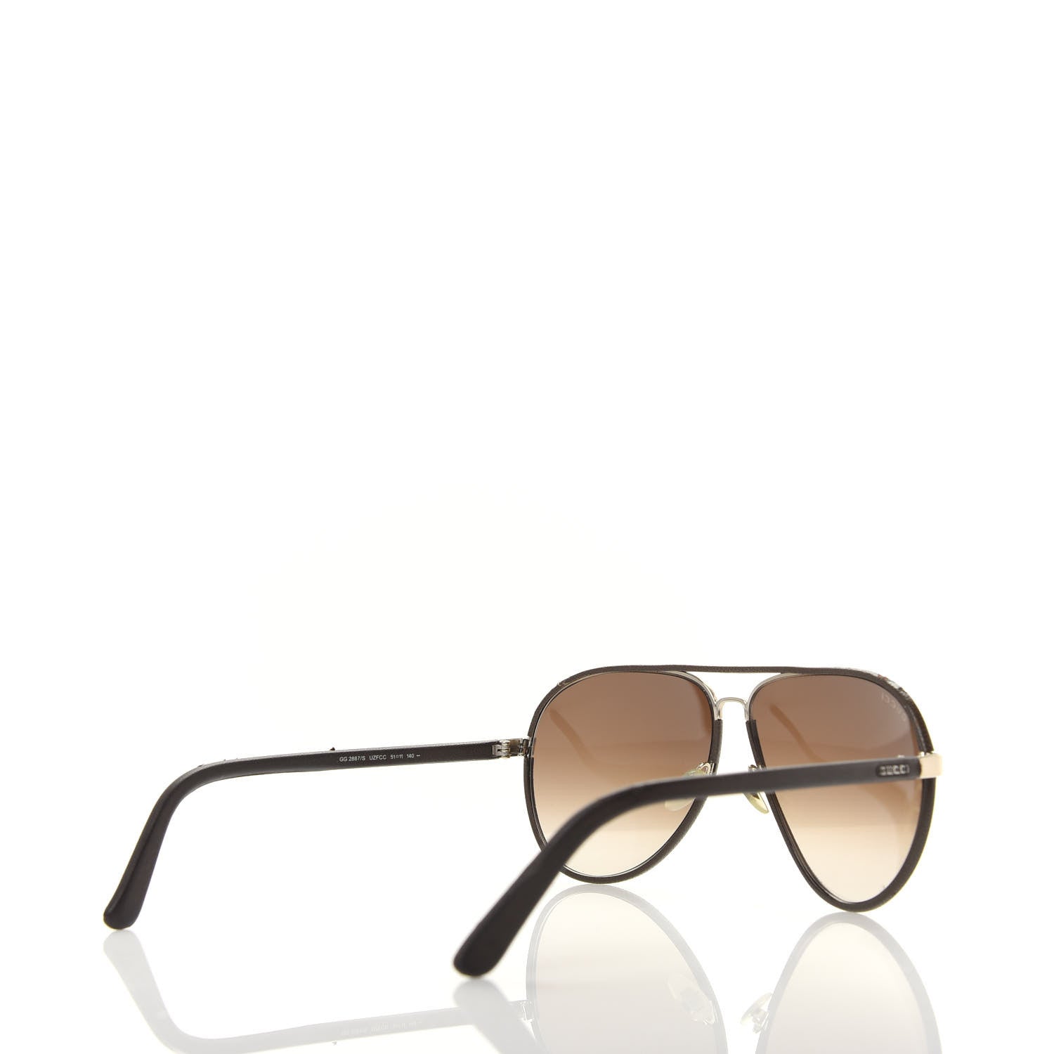 Gucci Calfskin Aviator Sunglasses 2887/S Brown 4 of 9
