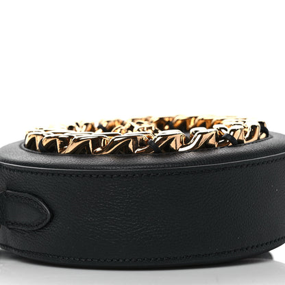 Versace Calfskin Mini La Medusa Chain Round Crossbody Bag Black 7 of 8