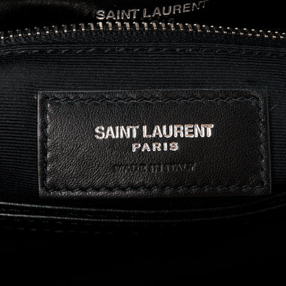Saint Laurent Cotton Bandana Y Quilted Monogram Toy Loulou Crossbody Bag Black White 7 of 11