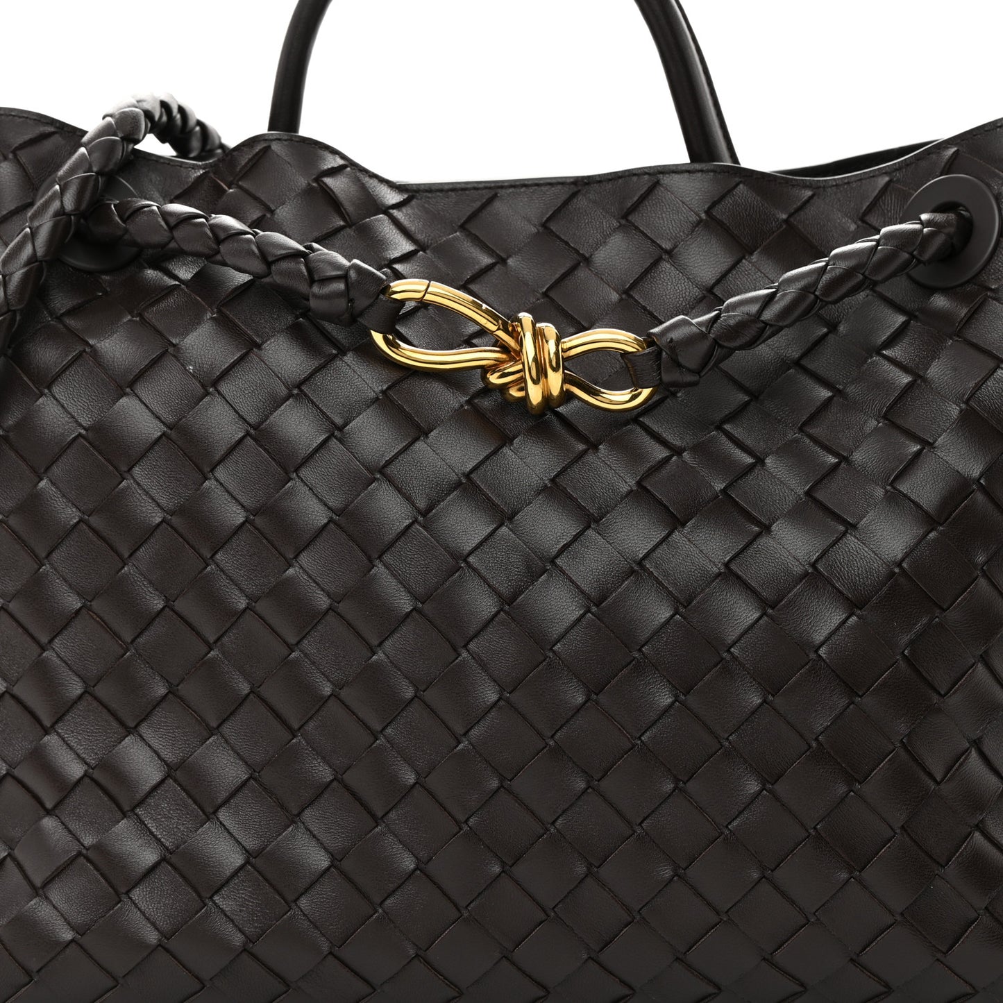 Nappa Intrecciato Medium Andiamo Shoulder Bag Fondant