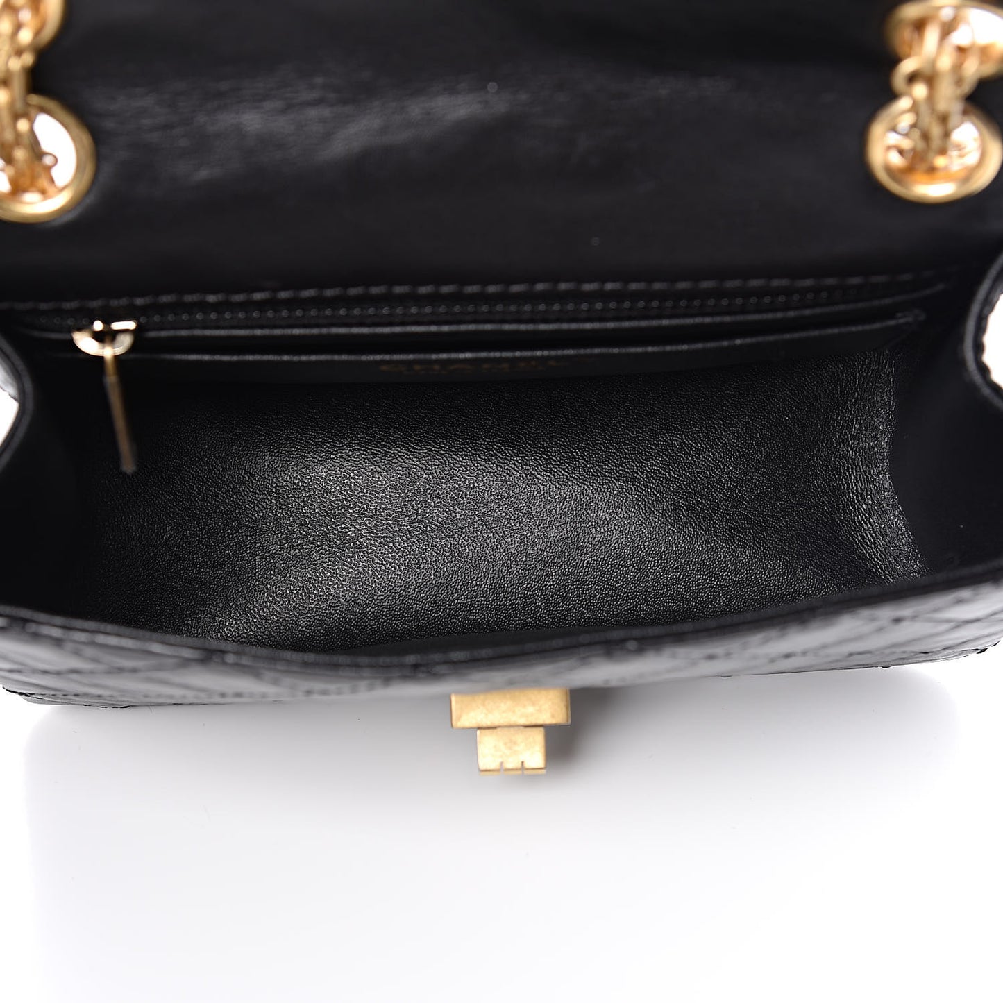 Aged Calfskin Quilted 2.55 Reissue Mini Flap Black