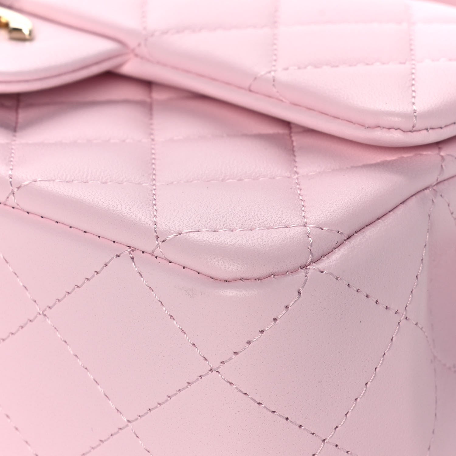 Chanel Lambskin Quilted Mini Top Handle Rectangular Flap Light Pink 10 of 14