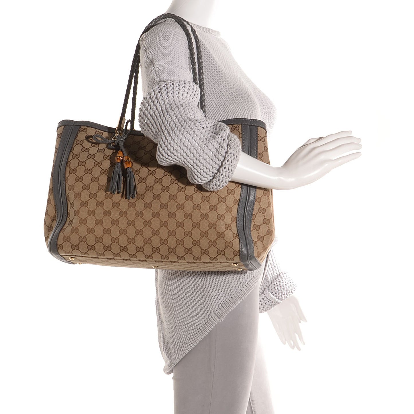 Monogram Medium Bella Tote Grey
