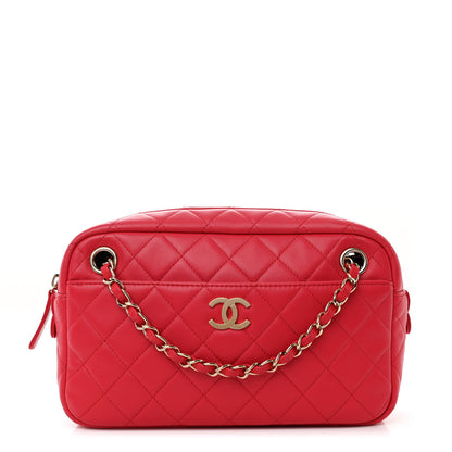 Chanel Lambskin Quilted Camera Case Dark Pink 1 of 10