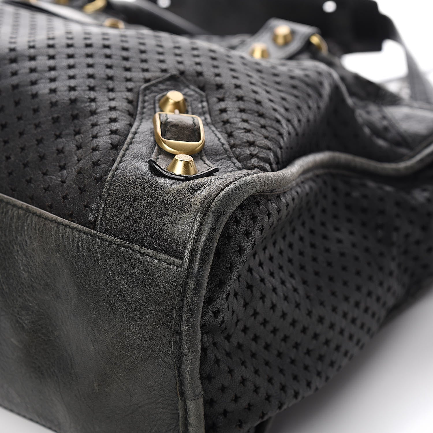 Balenciaga Agneau Laser Cut Cross Classic Gold Hardware City Black 11 of 17