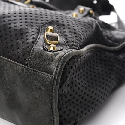 Balenciaga Agneau Laser Cut Cross Classic Gold Hardware City Black 11 of 17