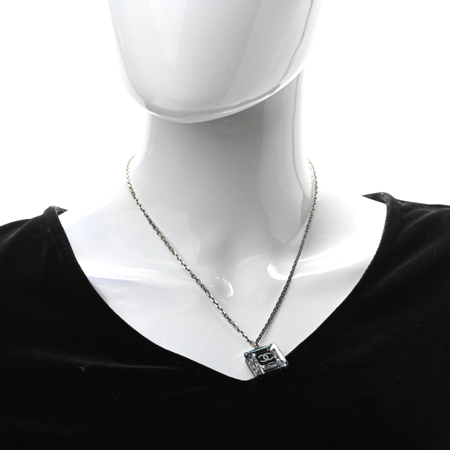 Chanel Lucite CC Square Charm Necklace 2 of 5