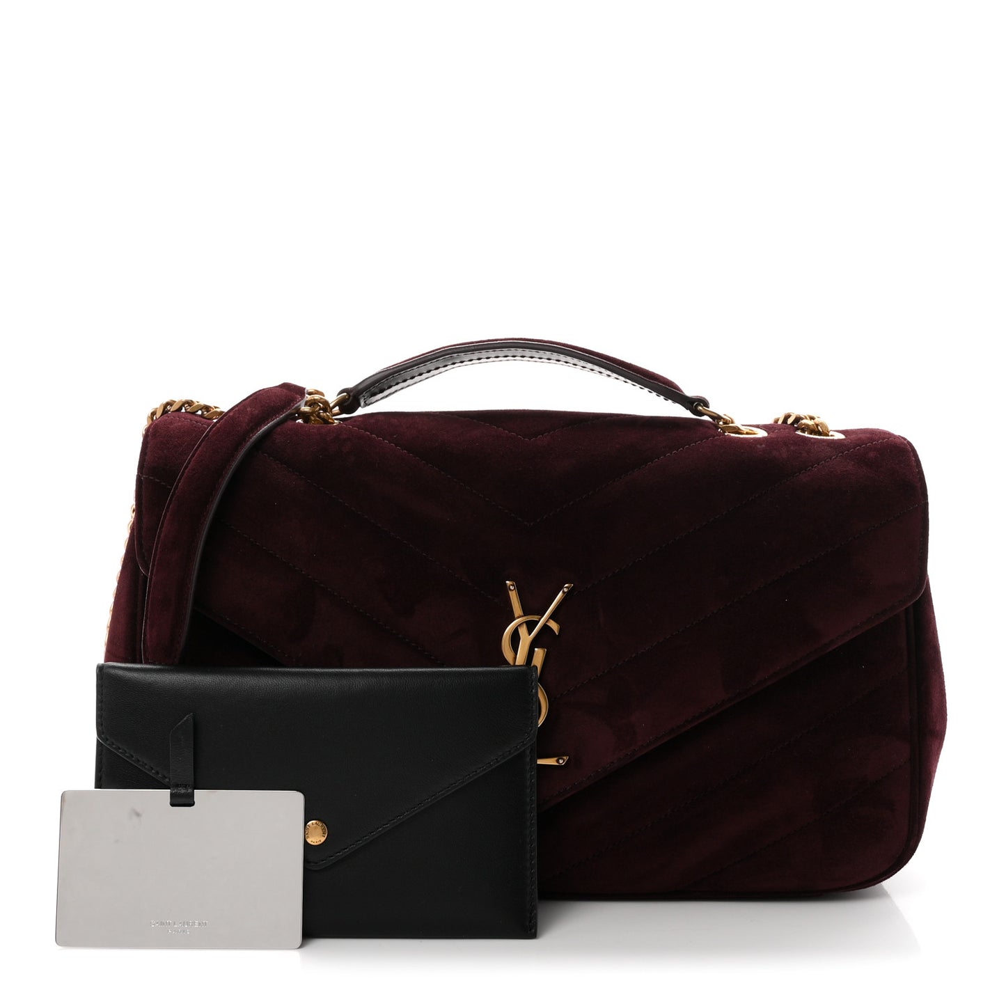 Suede Chevron Quilted Medium LouLou Smoky Burgundy