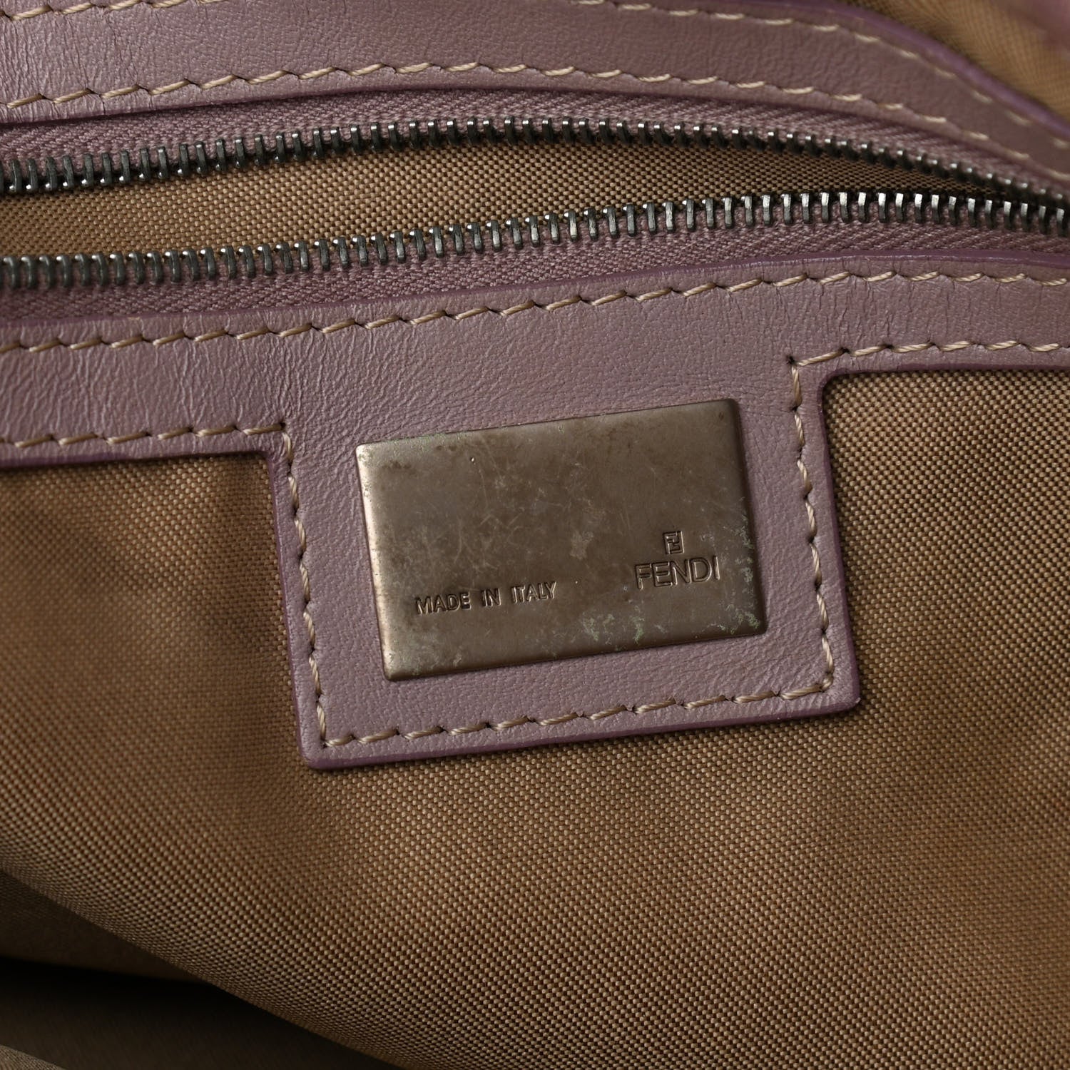 Fendi Zucchino Cuoio Shoulder Bag Lilla 6 of 9