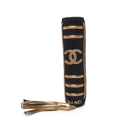 Chanel Suede Quilted Bible Book CC Clutch Black 5 of 16