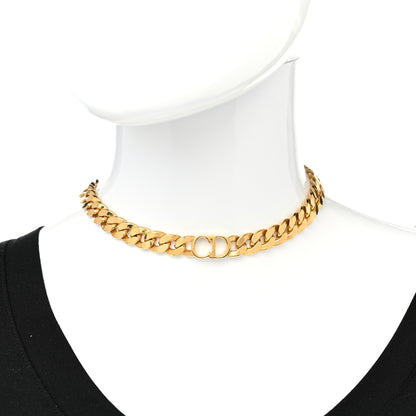 Christian Dior Metal CD Choker Necklace Gold 2 of 8
