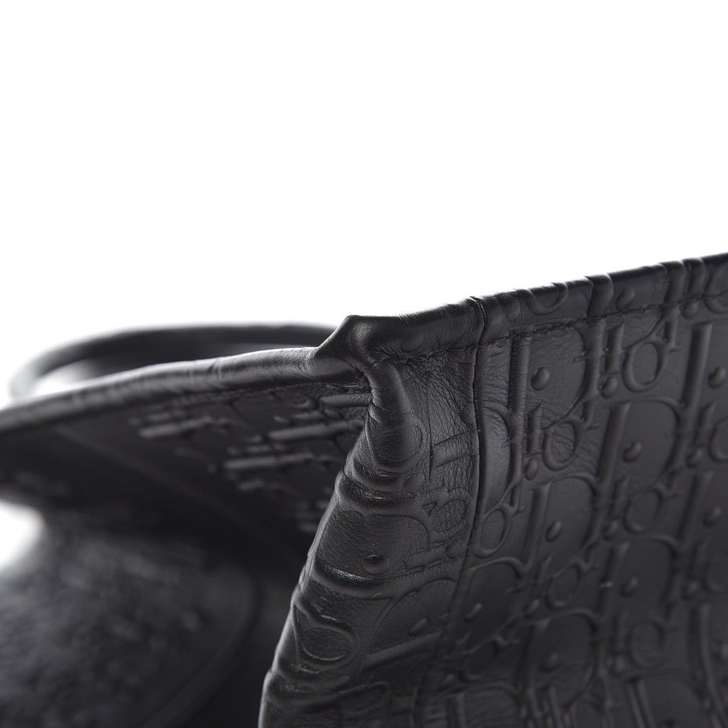 Oblique Calfskin Embossed Book Tote Black