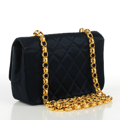 Chanel Satin Quilted Small Flap Navy 3 of 9