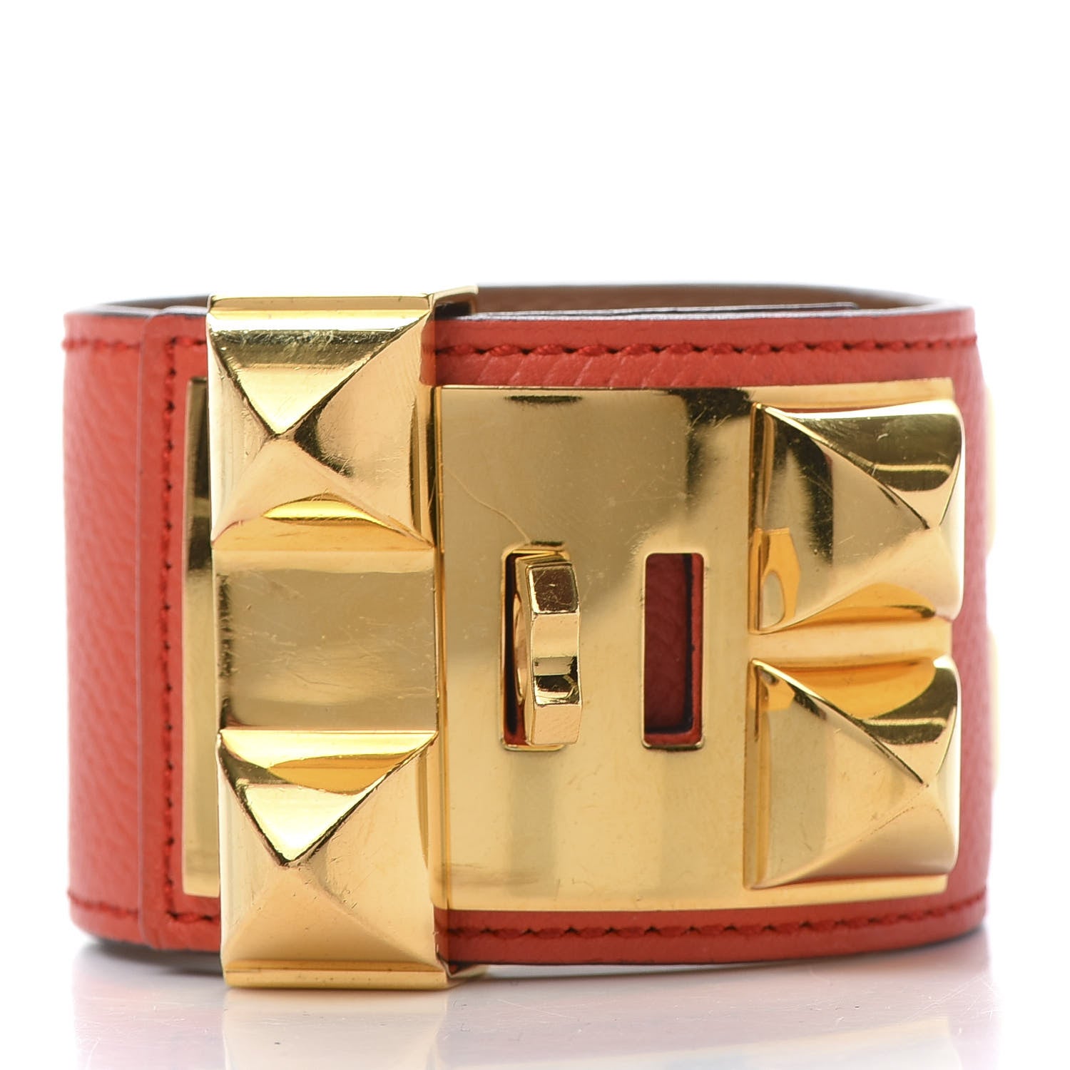 Hermes Epsom Collier de Chien CDC Bracelet S Orange Poppy 5 of 8