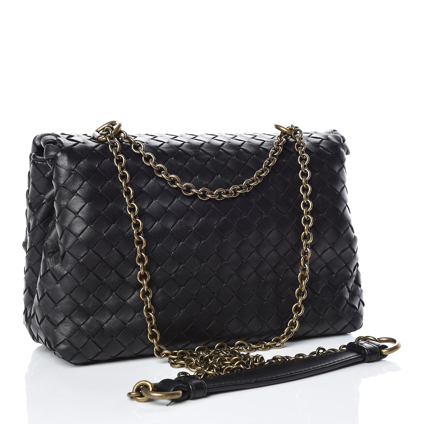 Nappa Intrecciato Baby Olimpia Shoulder Bag Black
