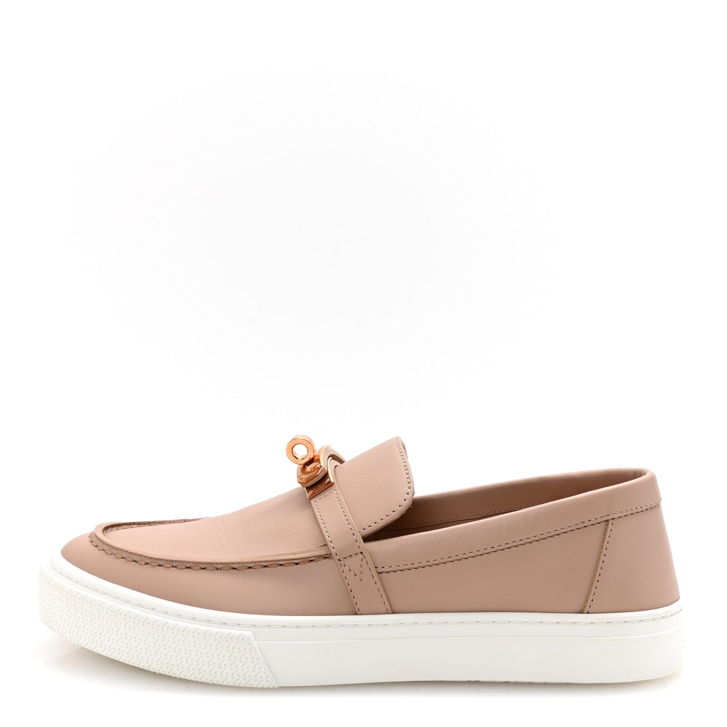 Calfskin Game Slip On Sneakers 37.5 Beige Nude