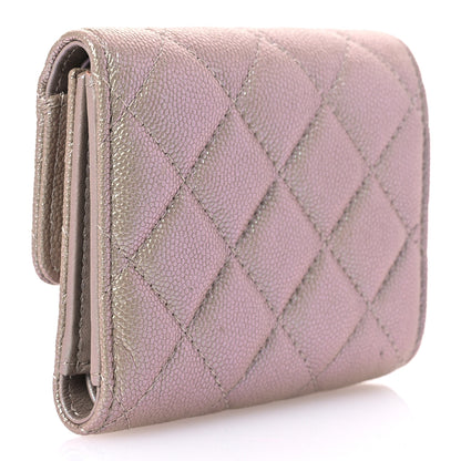 Chanel Iridescent Caviar Quilted Small Flap Wallet Beige 3 of 13