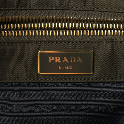 Prada Tessuto Nylon Soft Calfskin Tote Militare 5 of 9