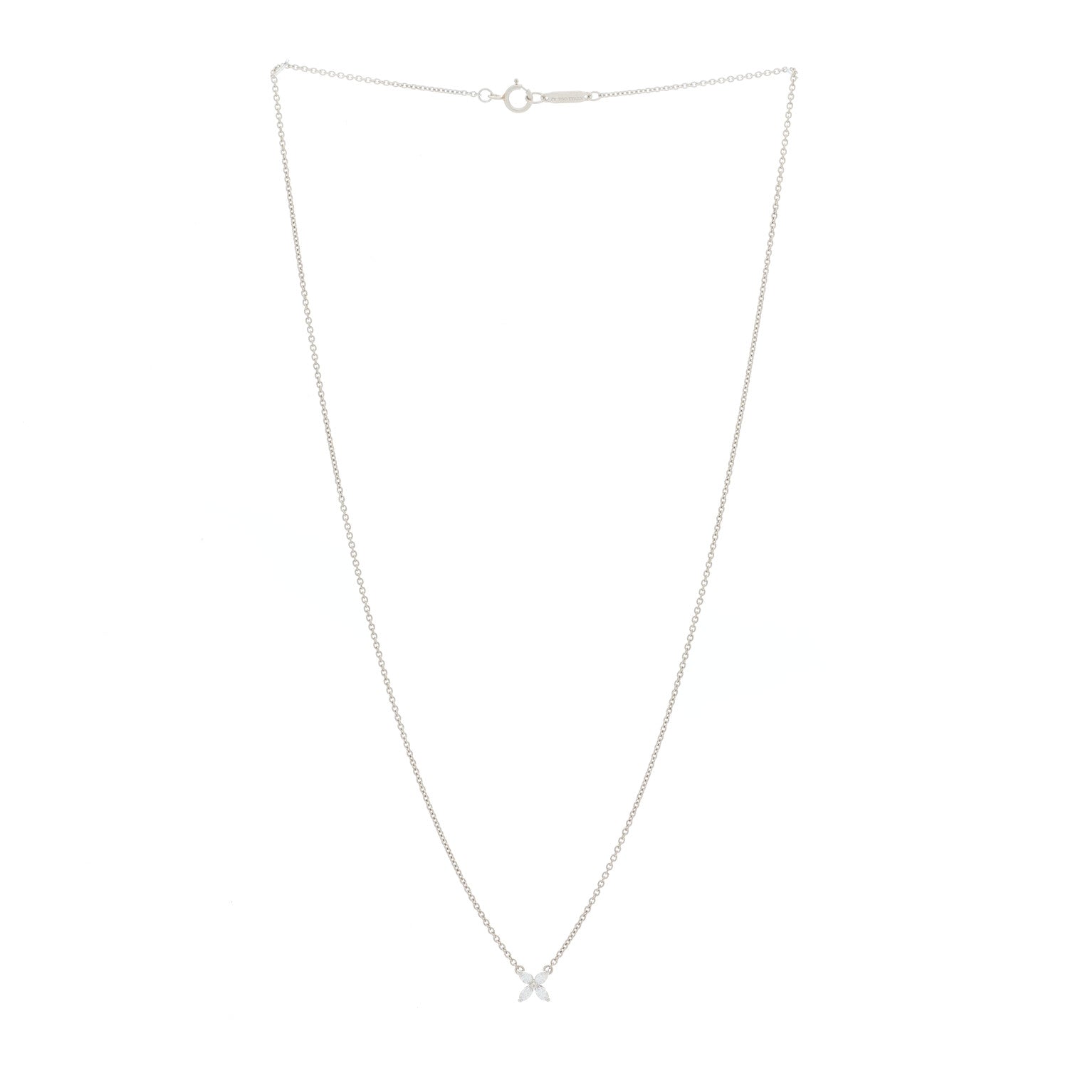 Tiffany Platinum Diamond Mini Victoria Necklace 2 of 4